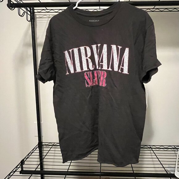 Nirvana Vintage Silver Men's T-Shirt in Charcoal Pigment Dye Size Medium - Picture 3 of 6